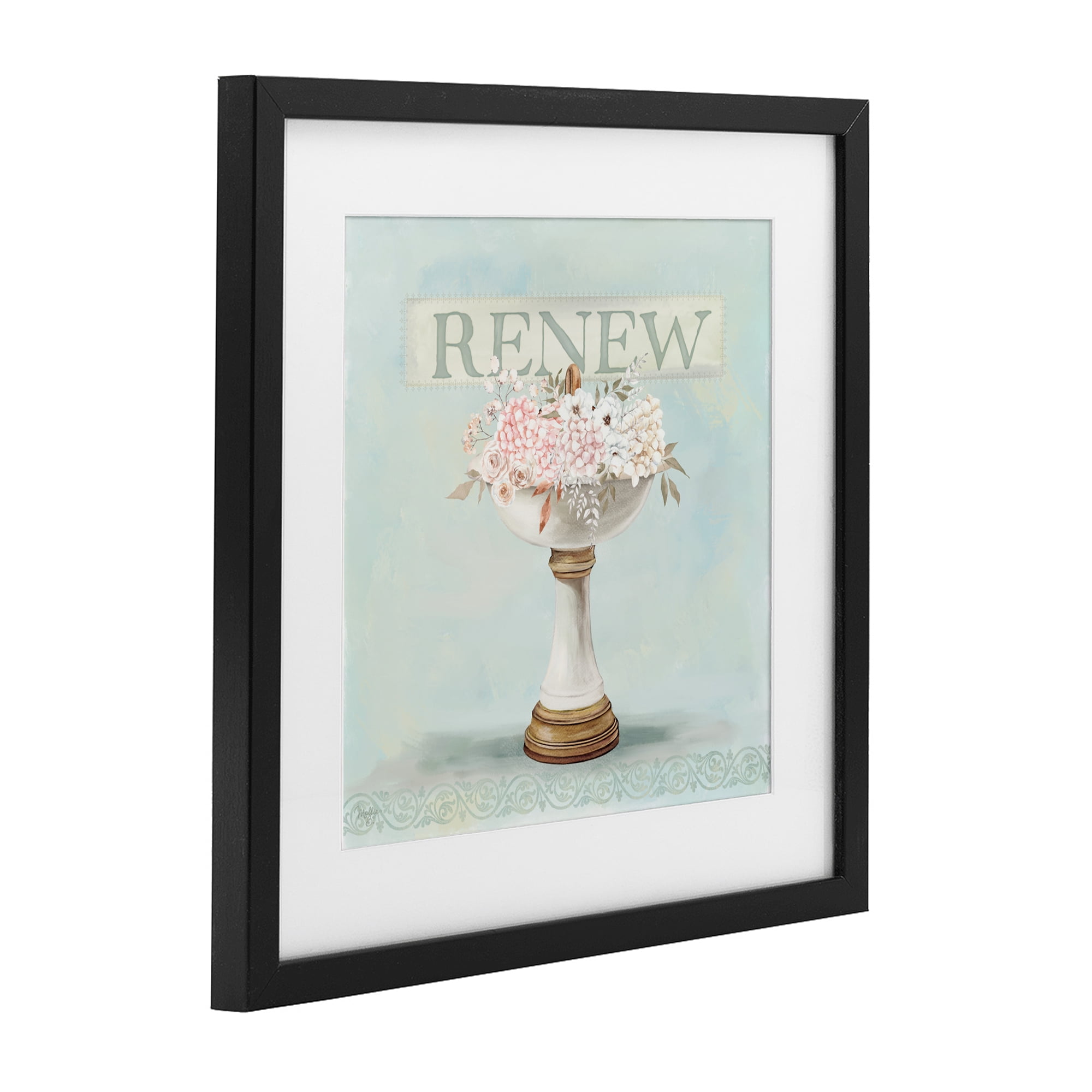 Stupell Industries Renew Floral Sink Black Framed Print Under Glass, design by Mollie B.
