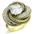 thumbnail image 1 of Bague en Acier Inoxydable IP Gold pour Femmes avec AAA Grade CZ en Transparent - Taille 5, 1 of 1