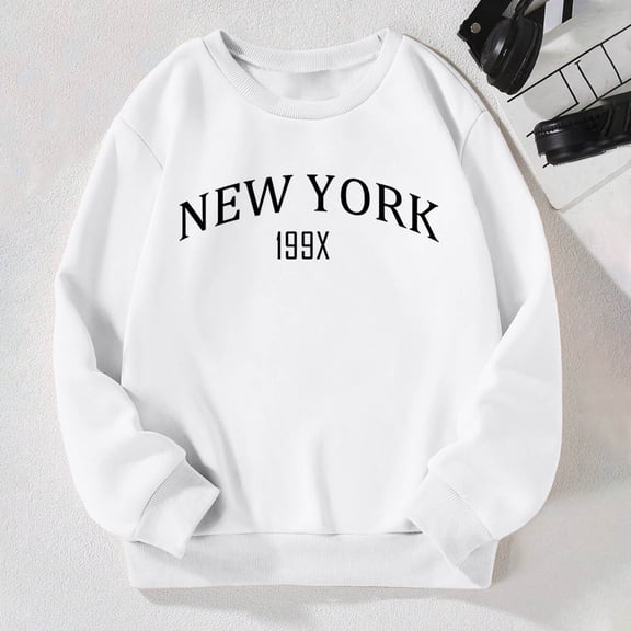 Girls Sweatshirt Neck Sweatshirt Game Day Sweatshirt Cute Pattern Print Fall Fashion Outfit Winter Clothes Athletic Casual Sweatshirts for Girls Trendy