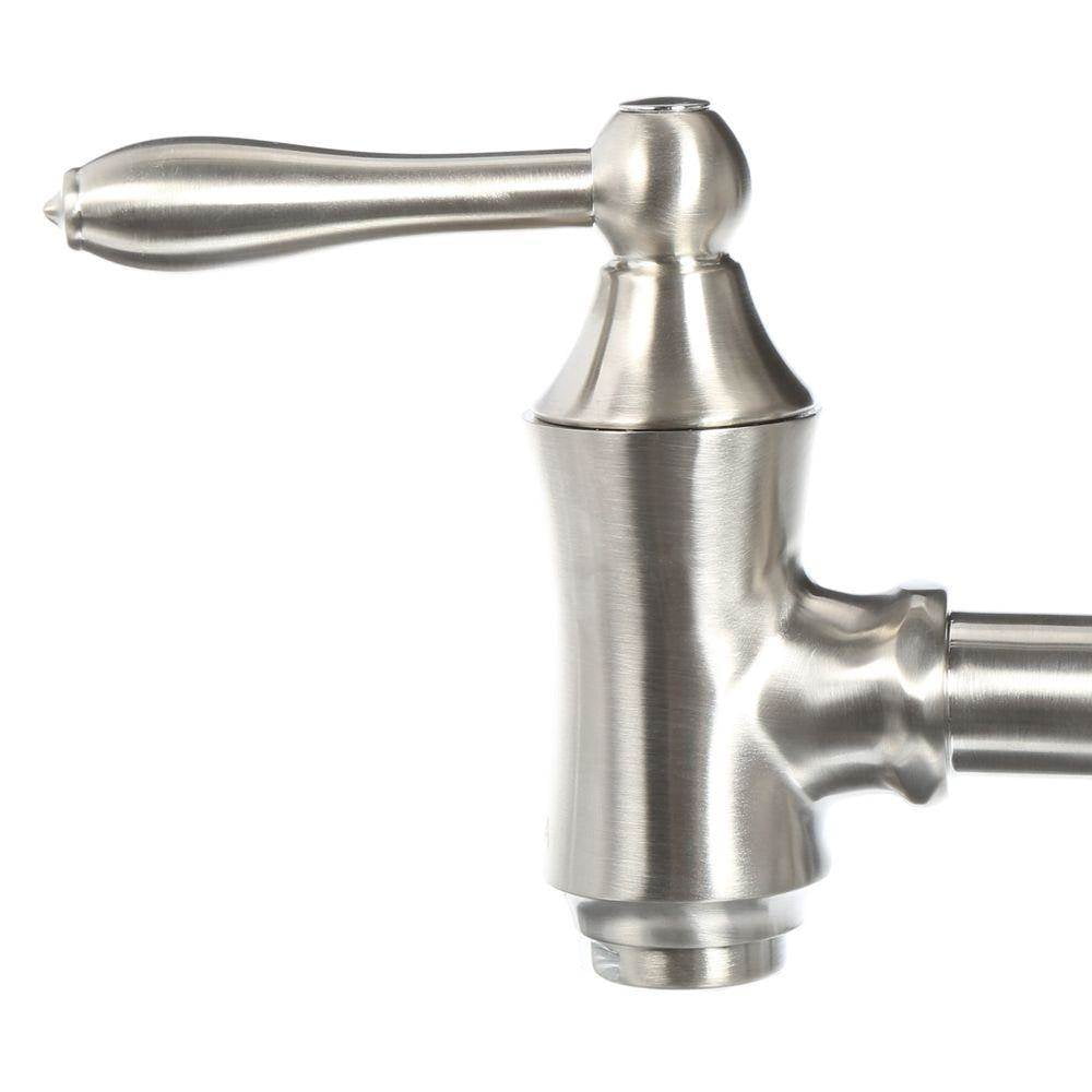 delta pot filler stainless steel