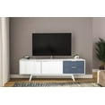 thumbnail image 4 of Polifurniture Laos 2 Door / 2 Drawer TV Stand for TVs up to 79", White and Navy, 4 of 12