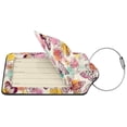 thumbnail image 2 of Disketp Luggage Tag for Suitcase,Butterflies and Roses Leather Baggage Tag with Stainless Steel Loop Privacy Cover for Women Men Girls, 2 of 5