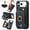 Black, variant on Allytechgroup Wallet Cards Holder Case for iPhone 17 Pro with Ring Holder, Slim Premium PU Leather Retro Hand Wrist Stand Shockproof Compatible with Car Mount for Women Girls, Pink