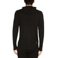 thumbnail image 2 of Men's Microweight Merino Wool 1/4 Zip Sun Hoodie - Black - Small, 2 of 5
