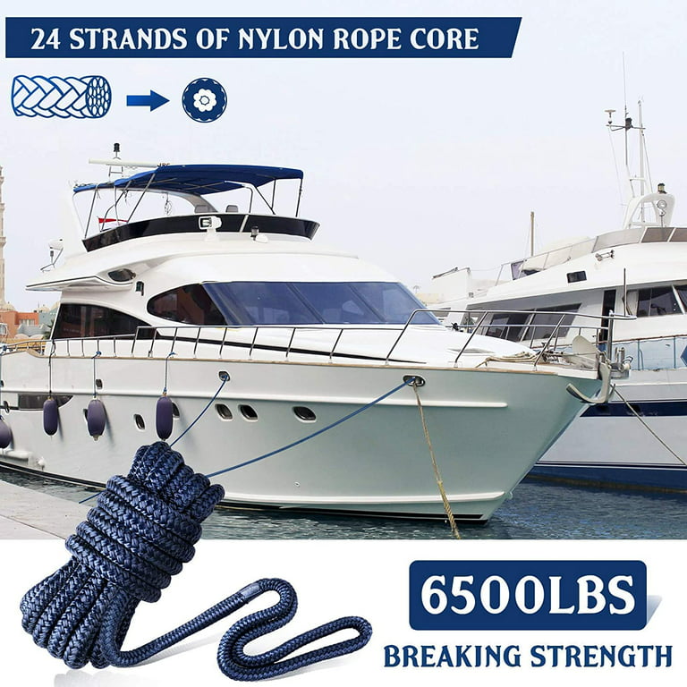 DOMETOUR Dock Lines Ropes Boat Accessories 3PCS 0.5in X 15ft Ropes