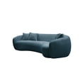thumbnail image 3 of Kevinplus 5 Seater Sofa Sectional, Leisure Couch Curved Sofa Teddy Fleece, Blue, 102 Inch, 3 of 10
