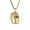 Gold, variant on Men's necklace, welding mask, third grade helmet, titanium steel necklace, hanging decoration, men's and women's pendant, fashionable accessory chain length 23.62 inches (black)