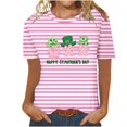 thumbnail image 1 of Camisetas Casuales de Mujer Nueva Moda Impresa Cuello Tripulado Manga Corta, Top Ligero para Diario Y Fiesta, 1 of 4
