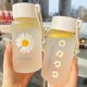 thumbnail image 1 of Botellas de agua de plástico transparente Margarita pequeña, 500ml, sin Bpa, creativa botella de agua esmerilada con cuerda portátil, taza de té de viaje Ns2, 1 of 4