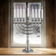 thumbnail image 5 of Extra Large Traditional Chanukah Menorah use with Thick Shabbat Candles or Oil Cups Antique Looking Hanukkah Minorah, for Shul, Synagogue, Temple 21" Tall - Large Chanukiahs by Zion Judaica, 5 of 13