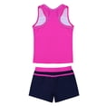 thumbnail image 4 of Yruioon Girls Two-Piece Swimsuit Tankini Bathing Suit Summer Sleeveless Top with Shorts Swimwear Set Rose 14, 4 of 7