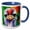 Blue/White, variant on 3drose, Funny Australian Ostrich Face Portrait. Family Friendly Digital Art, 15oz Mug