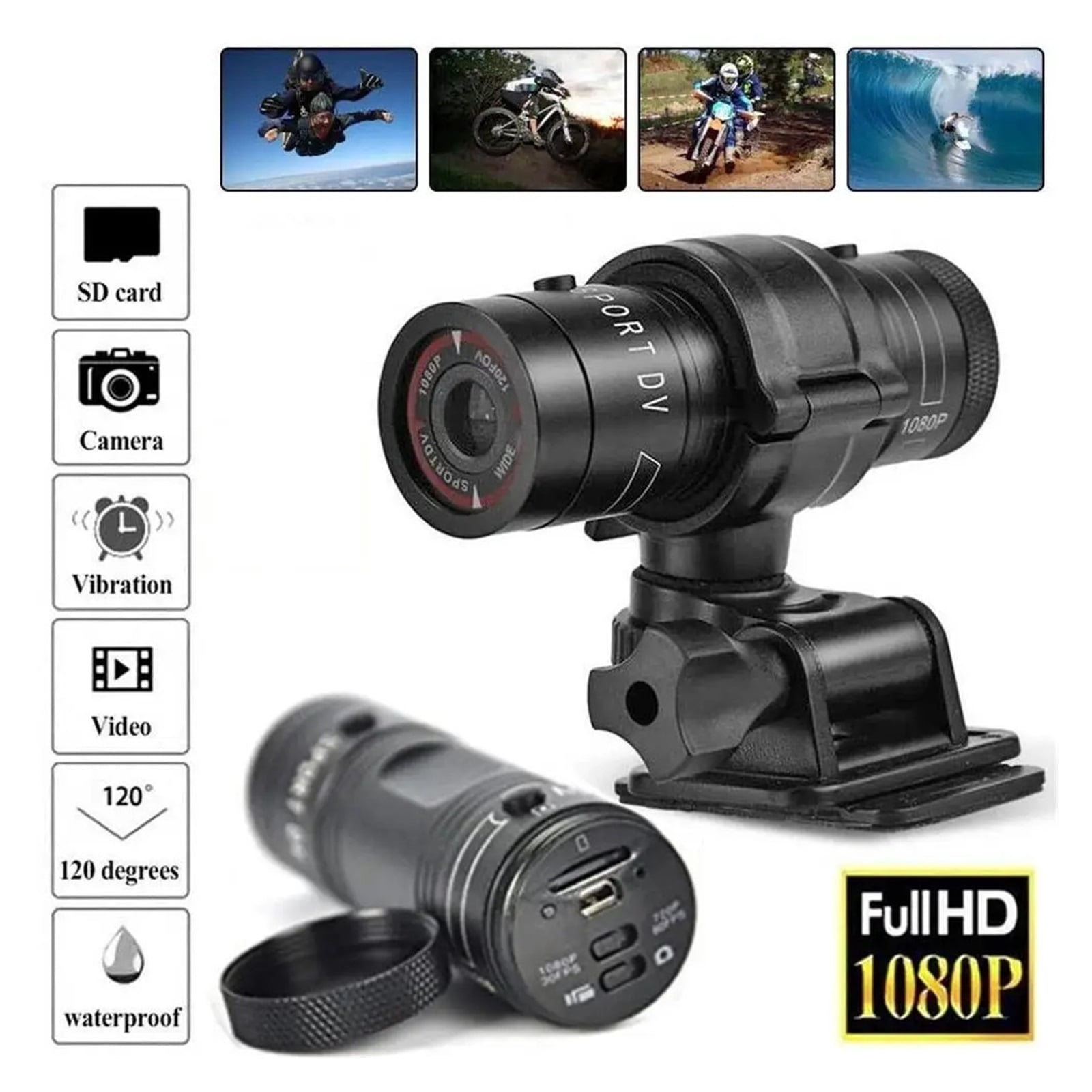 Bicycle Sports Camera Mountain Bike Motorcycle Helmet Action Camera DV F9 Camcorder Full 1080p HD Car Video Recorder