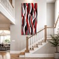 thumbnail image 4 of Canvas Wall Art, Red Stripe Framed Canvas Prints for Hallway Bedroom, Grey White Ombre Geometric Modern Abstract Oversized Gallery Wrapped Wall Decor for Home Office, Gifts, 24"x48" Ship Next Day, 4 of 9