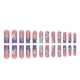 thumbnail image 4 of Uñas postizas largas con punta francesa, cuadradas azules, con diseño de mariposa 3D dorada, juego de 24 piezas., 4 of 5