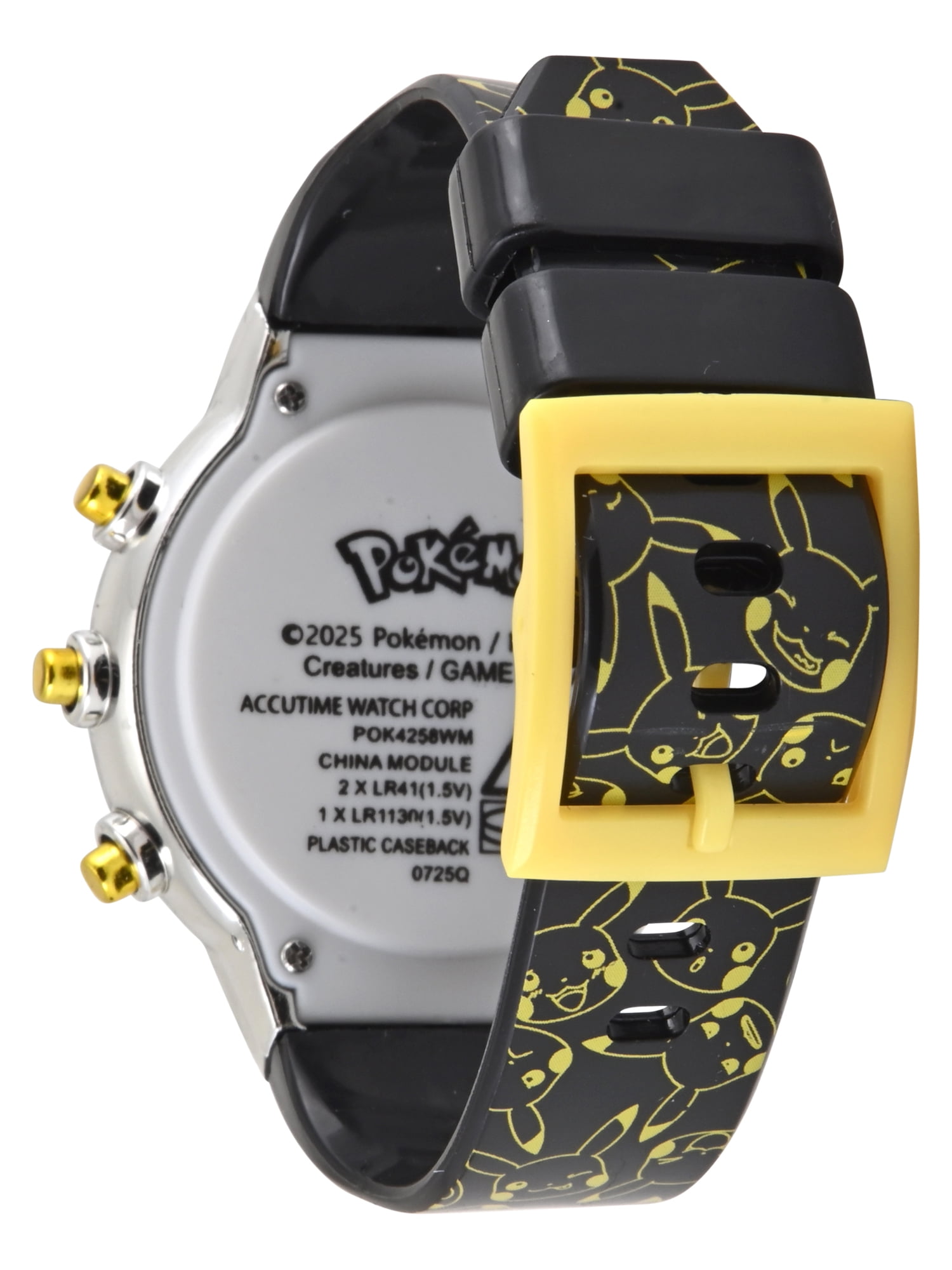 クロックウォッチャー Pokémon Pikachu Unisex Child Yellow and Black LCD Flashing Bezel