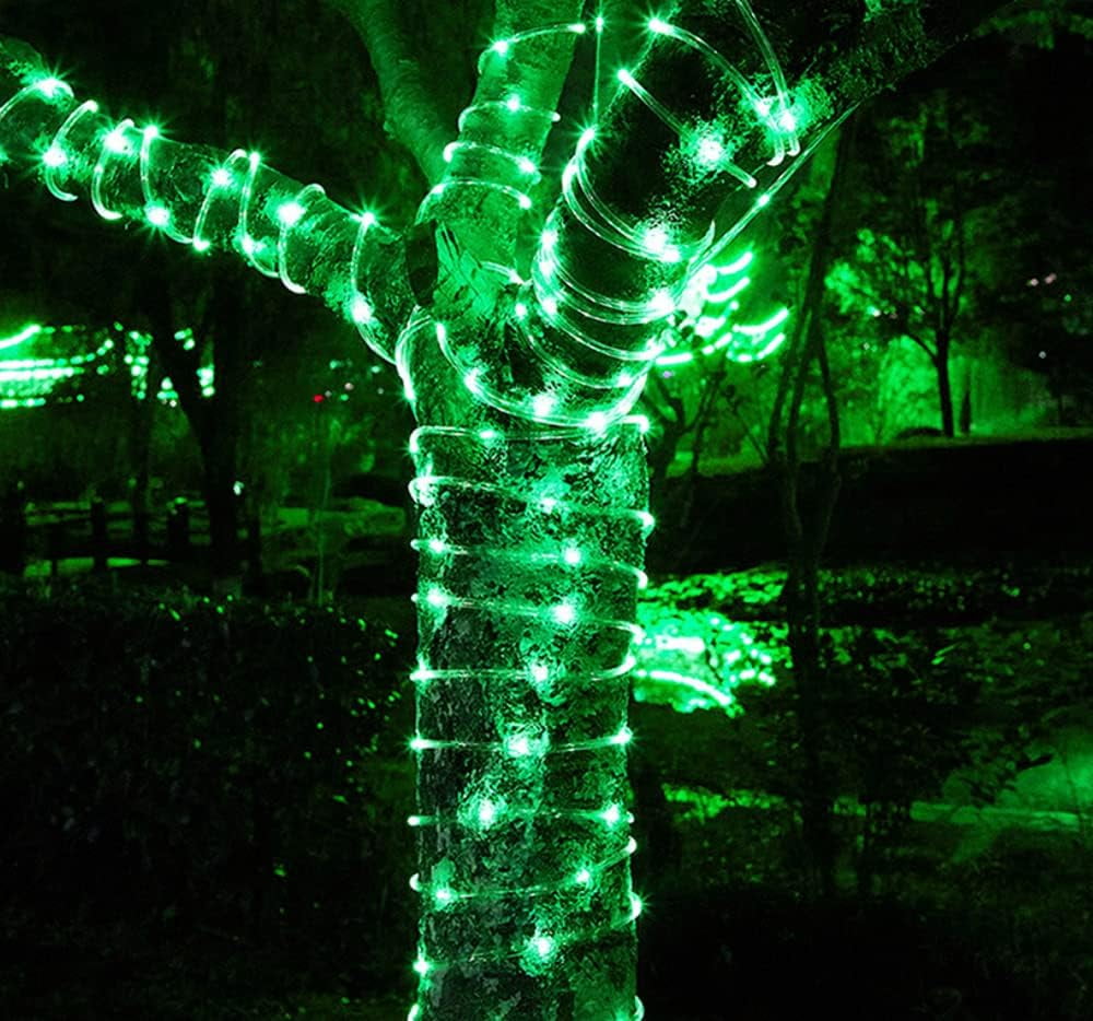 Solar Rope Lights, 2 Pack 12m 100LED Solar Rope String Lights Rope String Lights Solar Outdoor String Lights with Remote Waterproof