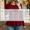 thumbnail image 3 of QIYAGBSA Peplum Sweaters for Women Ribbed Knit Long Sleeve Crew Neck Fitted Flared Hem Solid Color Casual Fall Pullover for Office Work and Weekend Outfits, 3 of 7