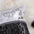 thumbnail image 7 of PiccoCasa 4 Pack Polyester Throw Cushion Cover for Sofa Bed, 18"x18", Black Silver, 7 of 7