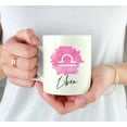thumbnail image 3 of Koyal Wholesale Zodiac Sign Ceramic Coffee Mug, Libra Sign Symbol, Pink Watercolor Design, 3 of 5