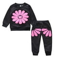 thumbnail image 2 of LYMAYTER Girls Kids Tracksuit Outfits 2PCS Toddler Floral Long Sleeve Sweatshirts Tops + Casual Pants Set for 1-6 Years, 2 of 9