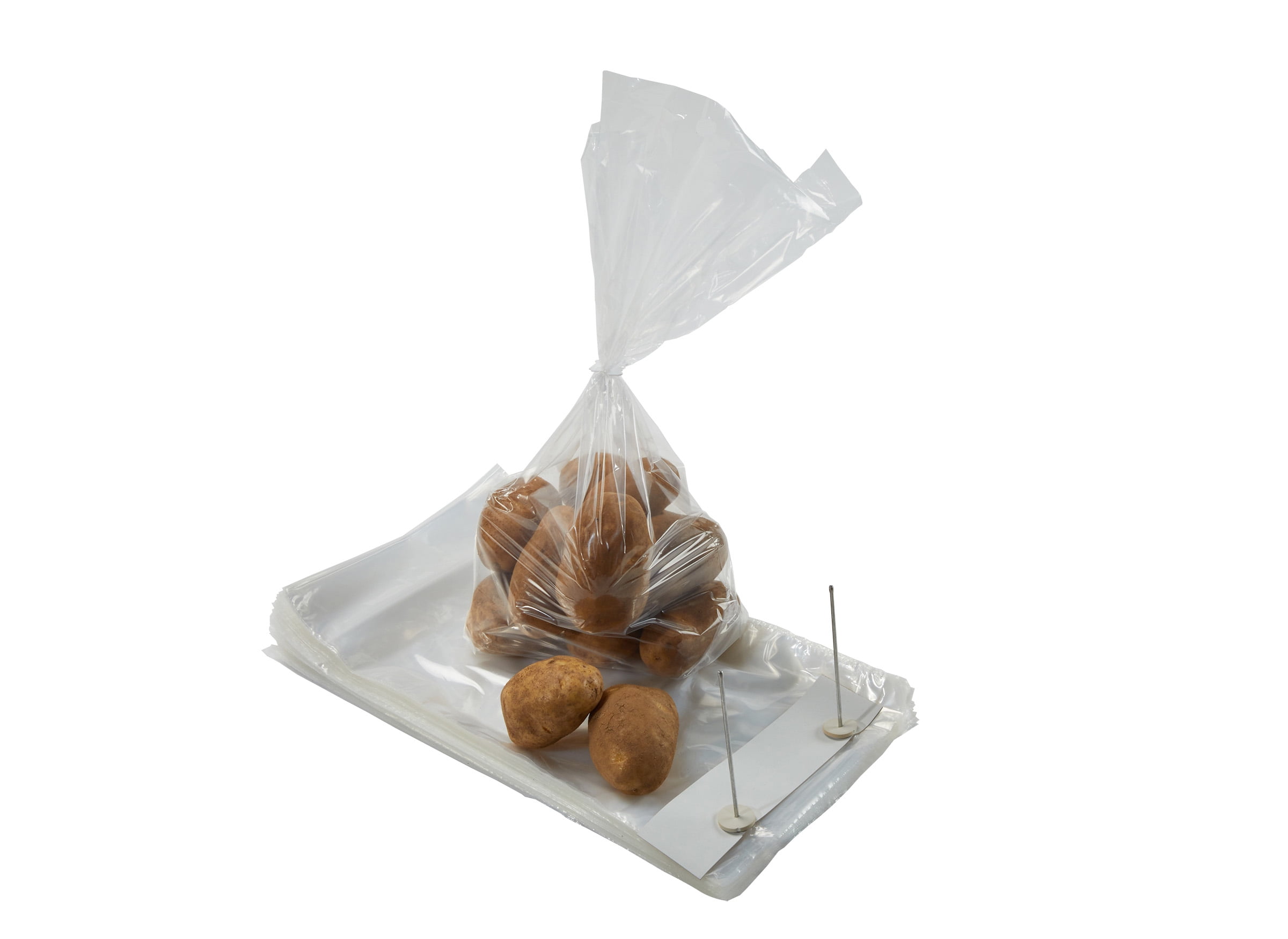 Clear Plastic Bread Bags, 14" x 20", on Wickets (250 ea), with 4