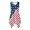 Diagonal Stars Stripes, variant on HELLHERO Asymmetric Hem Midi Dress, American Flag Side Pockets Summer Sleeveless Dress, Round Neck Pleated Sleeveless Sundress for Leisure Travel Vacation