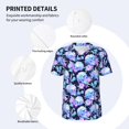 thumbnail image 3 of Hirioo flower Skull star for Men's Baseball T-shirt Shirts Short Sleeve Casual Summer Button Stretch T Shirts,Size S-4XL-Large, 3 of 7