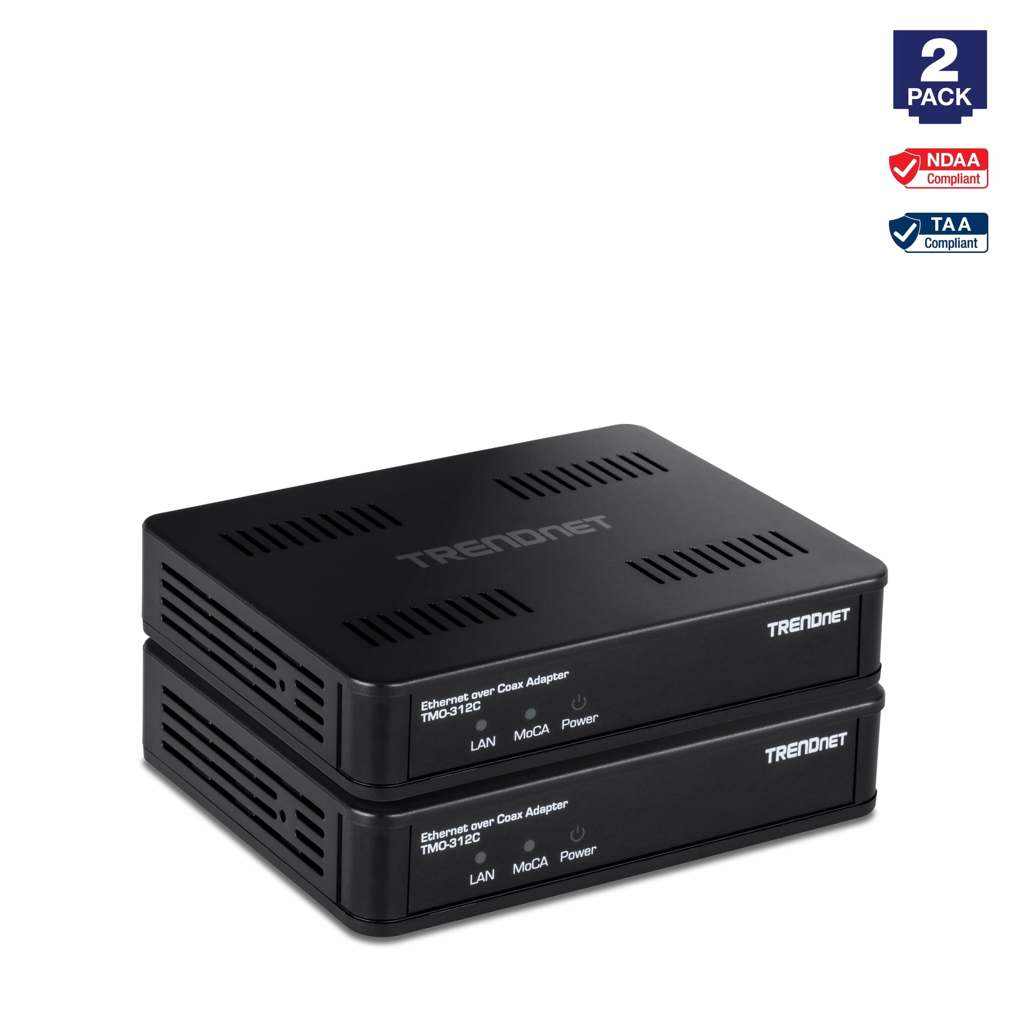 TRENDnet TMO-312C2K, Ethernet over Coax 2.5Gbps Adapter (2-Pack)