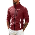 thumbnail image 6 of Wrtxtat Men's UPF 50+ Sun Protection Gym Jacket Lightweight Stand Collar Full Zip Hooded Athletic Jackets Long Sleeve Track Running Jackets Red XXXL, 6 of 10