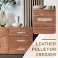 thumbnail image 6 of Uxcell Leather Drawer Pulls Leather Handle Hole Center Cabinet Dresser Knobs with Screws for Dresser Cupboard Closet Doors Gray 6.3 Inch, 6 of 7