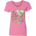 thumbnail image 3 of Inktastic Let the Good Times Roll Mardi Gras Goblet and Beads Women's V-Neck T-Shirt, 3 of 5