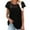 Black, variant on Vivianyo HD Casual Women's Summer Short Sleeve T-Shirt Women's Solid Round Neck Lace Ruffle Sleeve Net Short Sleeved Slim Top Short Sleeved Round Neck Top/shirt