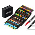 thumbnail image 1 of LNGOOR Dual Brush Marker Pens  120 Colors Art Markers Set With Fine Tip And Brush Tip For Kids Adult Coloring Book Bullet Journaling Note Taking Planner Hand Lettering Calligraphy Drawing, 1 of 6