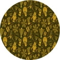 thumbnail image 1 of Ahgly Company Machine Washable Indoor Square Transitional Black Brown Area Rugs, 3' Square, 1 of 7