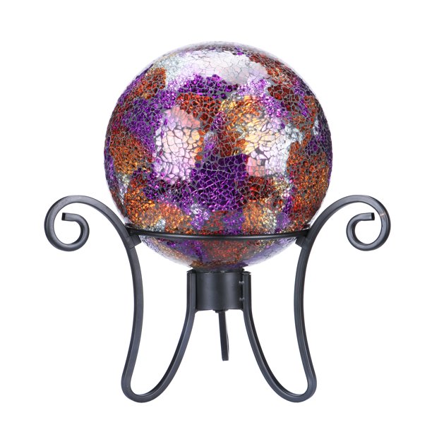 Better Homes & Gardens 15in Height Pink Crackle Glass Gazing Ball