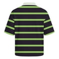 thumbnail image 6 of Dresfit Mens Polo Shirts Short Sleeve Striped Golf Shirts 2026 Summer Collared Waffle Knit Tops Lapel Loose Color Block Business T Shirts M, 6 of 6