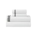 thumbnail image 3 of Superior Harrison Embroidered Cotton Bed Sheet Set, King, White/Black, 3 of 11