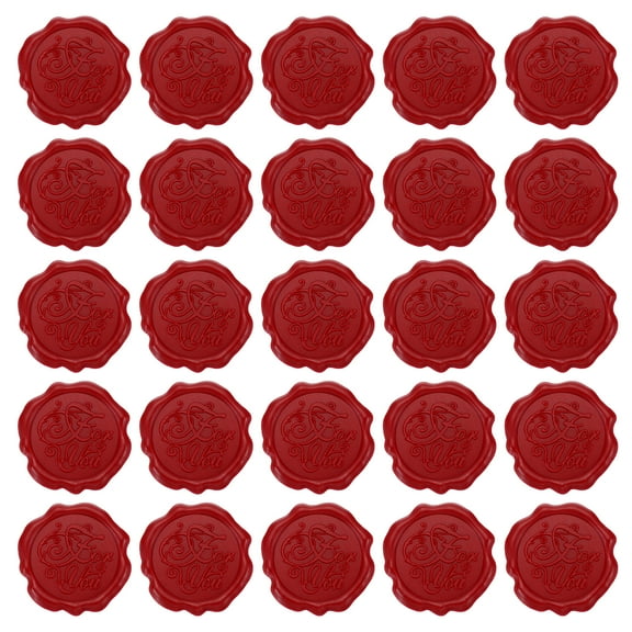 Uxcell Wax Seal Stickers, 50 Pcs Embossed Self Adhesive For You Sticker, Red