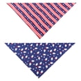 thumbnail image 1 of Paquete de 2 bandanas para perros del 4 de julio, suministros para fiestas para perros del Día de la Independencia, bufanda triangular para mascotas, pañuelo para la cabeza para mascotas, 1 of 5