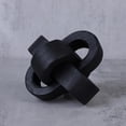 thumbnail image 5 of 3-Ring Wood Knot Decor (Black) - Hand Carved Natural Wooden Chain Sculpture, Modern Farmhouse Tabletop Ornament for Coffee Table & Shelf, 5 of 9
