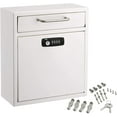 thumbnail image 2 of AdirOffice White Medium Secure Drop Box Wall Mounted Locking Mail Box Drop Box with Key and Combination lock, 2 of 8