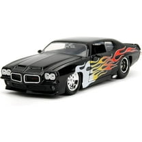 Big Time Muscle 1:24 1971 Pontiac GTO Die-Cast Car, Toys for Kids and AdultsBlack Flames(Selections May Vary)