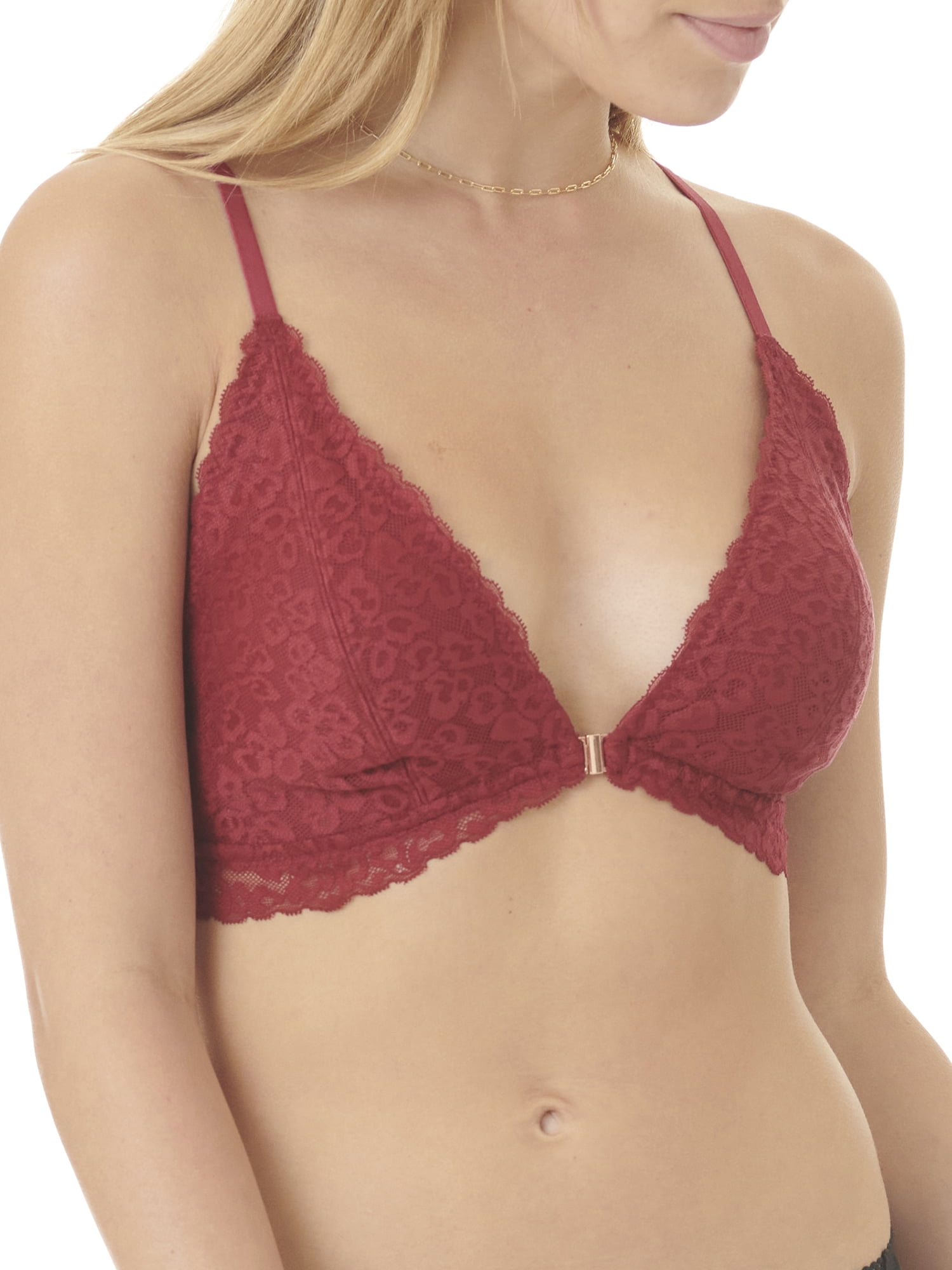 No Boundaries Juniors Lace Front Close Bralette