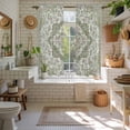 thumbnail image 4 of Sage Green Boho Kitchen Curtains 63 Inch Length, Vintage Abstract Ethnic Tribe Tiers Curtains for Living Room Berdoom Bathroom, Light Filtering Drapes Rod Pocket Window Treatment 2 Panels 42"Wx63"L, 4 of 8