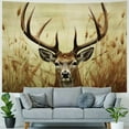 thumbnail image 4 of Creowell Deer Antlers Grass Tapestry Wall Decor Blanket for Home and Dorm, Vivid Pattern Design, Multi-Functional Wall Hanging, Easy Installation, 4 Size Options 40x30inch, 4 of 6