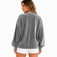 thumbnail image 4 of Wrongduck Women's Velvet Cardigan Jacket Lightweight Button Front Long Sleeve Casual Sweater Coat with Pockets Spring Fall Layering Top, 4 of 7