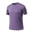 thumbnail image 3 of UVEASISHA Athletic Tshirts for Men Cooling Summer Lightweight Workout T Shirts Big and Tall Solid Casual Tee Tops Purple XXXL, 3 of 5