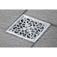 thumbnail image 3 of Kingston Brass BSF9771C Watercourse Scroll 4-Inch Brass Square Grid Shower Drain with Hair Strainer in Polished Chrome, 3 of 7