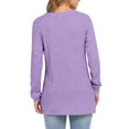 thumbnail image 5 of Baberdicy Women's Long Sleeve Shirts Ribbed Knit Crew Neck Lightweight Loose Fit Casual Pullover Tops, Purple 3Xl, 5 of 9